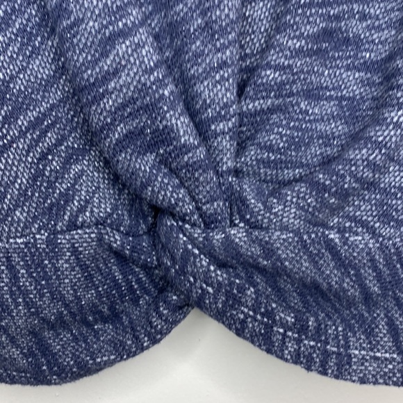J Crew Sweatshirt Sweater Heathered Blue Twist Front Balletcore H4874 XXS - Picture 3 of 11